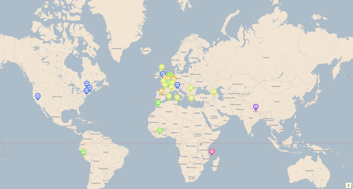Carte des ambassadeurs de la Déclaration Universelle des Droits de l'Humanité