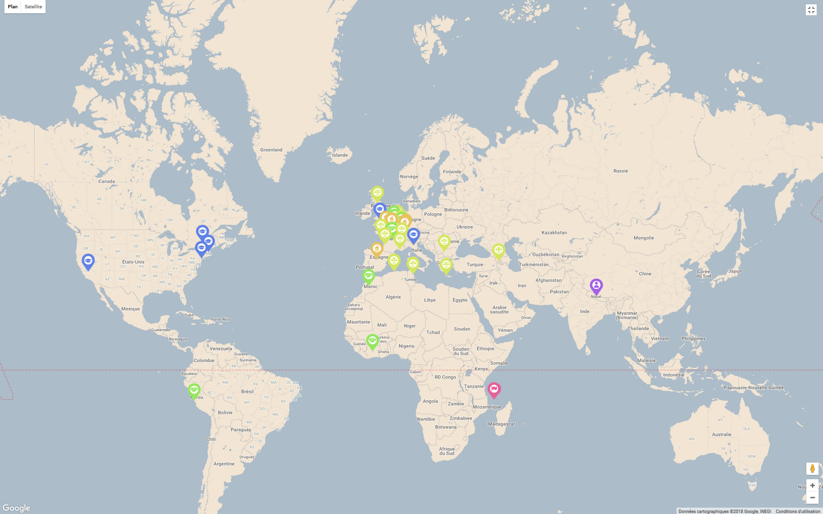 Carte des ambassadeurs de la Déclaration Universelle des Droits de l'Humanité